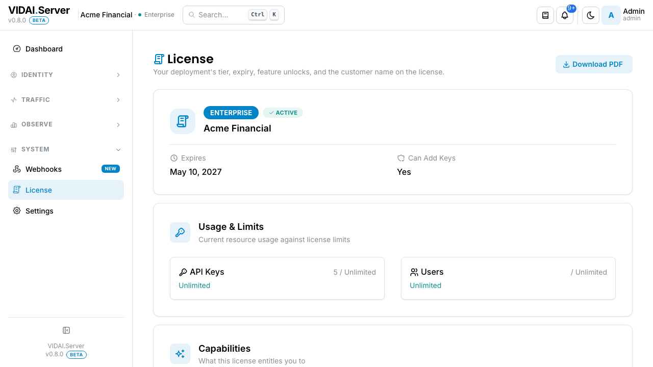 License page