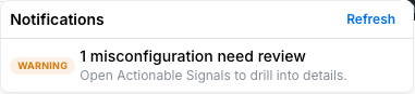Notification bell open