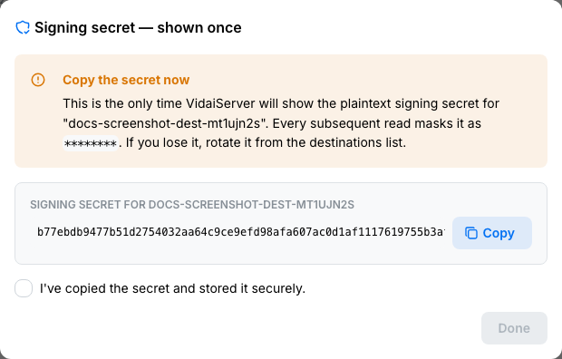 Secret reveal modal